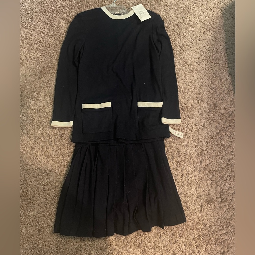 - Talbots vintage navy and white sweater and skirt size 4